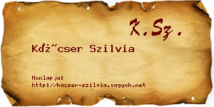 Kácser Szilvia névjegykártya