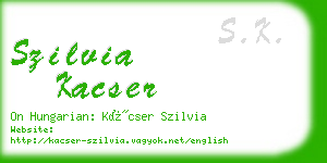 szilvia kacser business card